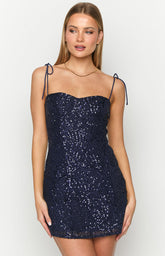 Penny Lane Navy Sequin Mini Dress